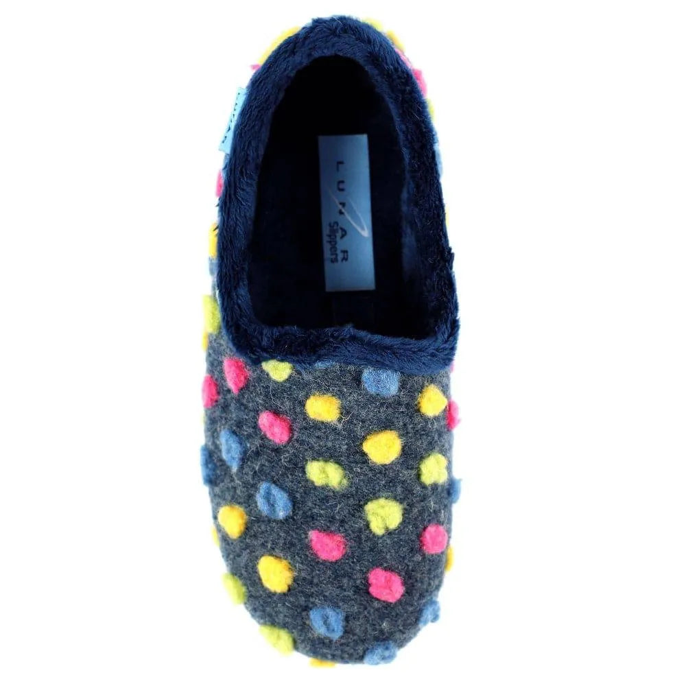 Lunar KLA125 Helix Ladies Spanish Blue Textile Slip On Slippers-elevate your sole