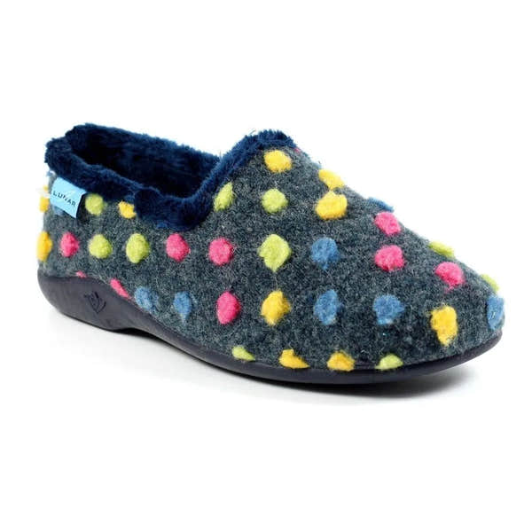 Lunar KLA125 Helix Ladies Spanish Blue Textile Slip On Slippers-elevate your sole