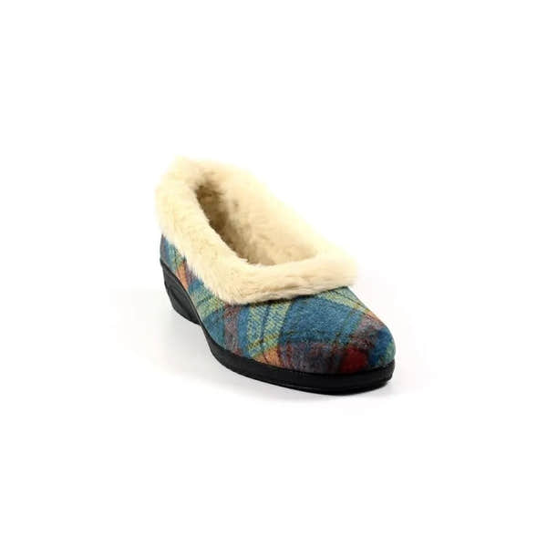 Lunar KLA209 Hoxton Ladies Spanish Blue Textile Slip On Slippers-elevate your sole