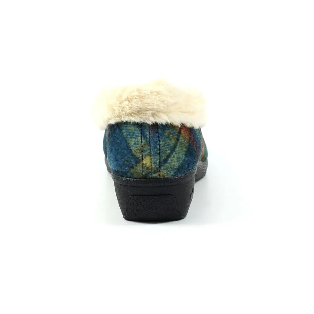 Lunar KLA209 Hoxton Ladies Spanish Blue Textile Slip On Slippers-elevate your sole