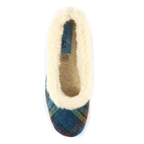 Lunar KLA209 Hoxton Ladies Spanish Blue Textile Slip On Slippers-elevate your sole