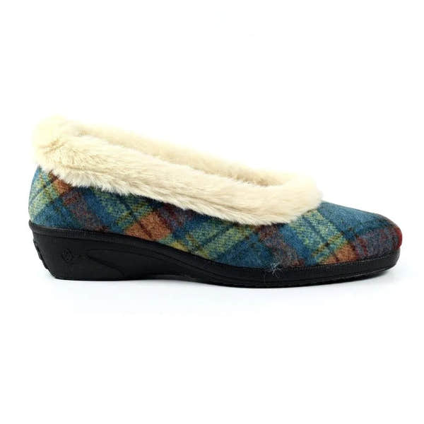 Lunar KLA209 Hoxton Ladies Spanish Blue Textile Slip On Slippers-elevate your sole
