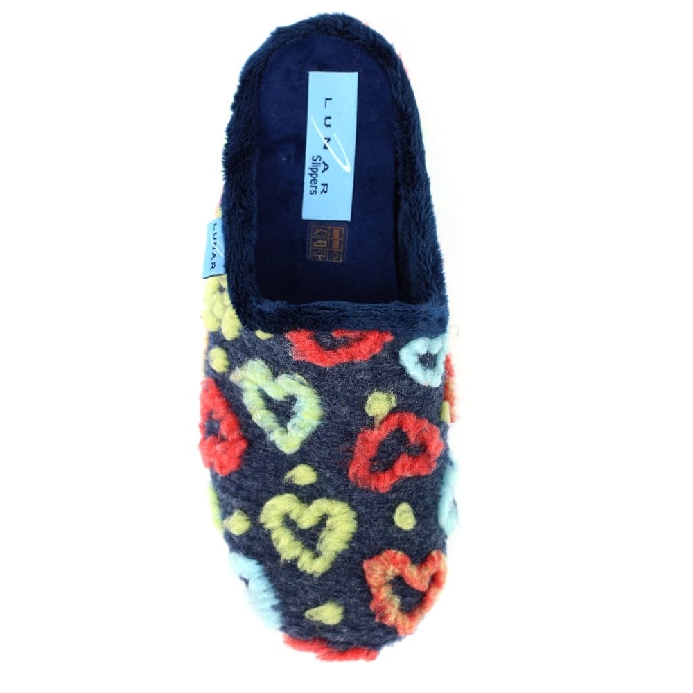 Lunar KLA233 Valentine Ladies Spanish Navy Textile Slip On Slippers-elevate your sole