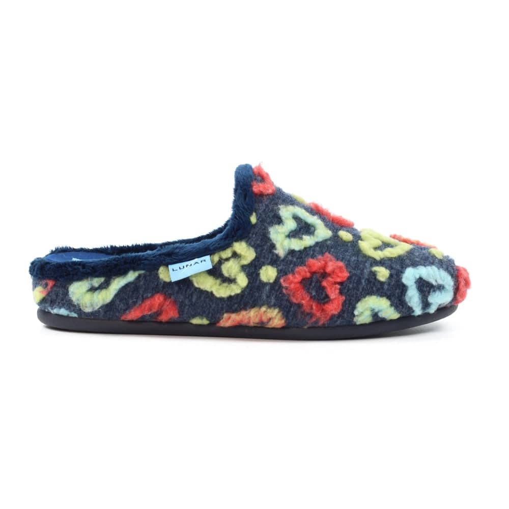 Lunar KLA233 Valentine Ladies Spanish Navy Textile Slip On Slippers-elevate your sole