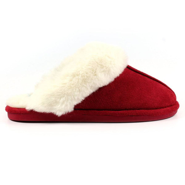 Lunar KLB033 Lunar Margarita II Ladies Berry Wool Slip On Slippers-elevate your sole
