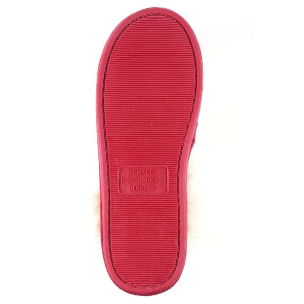 Lunar KLB033 Lunar Margarita II Ladies Berry Wool Slip On Slippers-elevate your sole