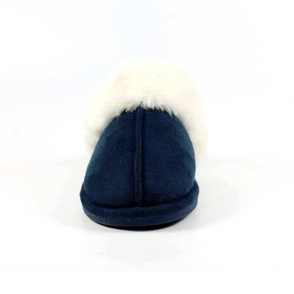 Lunar KLB033 Lunar Margarita II Ladies Navy Wool Slip On Slippers-elevate your sole