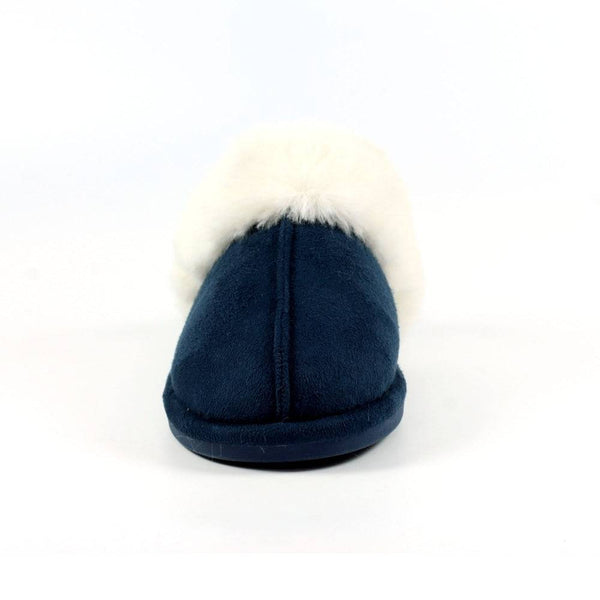 Lunar KLB033 Lunar Margarita II Ladies Navy Wool Slip On Slippers-elevate your sole