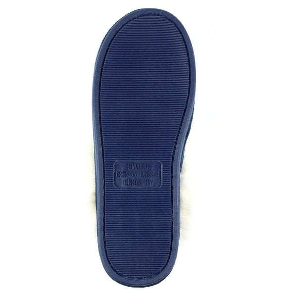 Lunar KLB033 Lunar Margarita II Ladies Navy Wool Slip On Slippers-elevate your sole