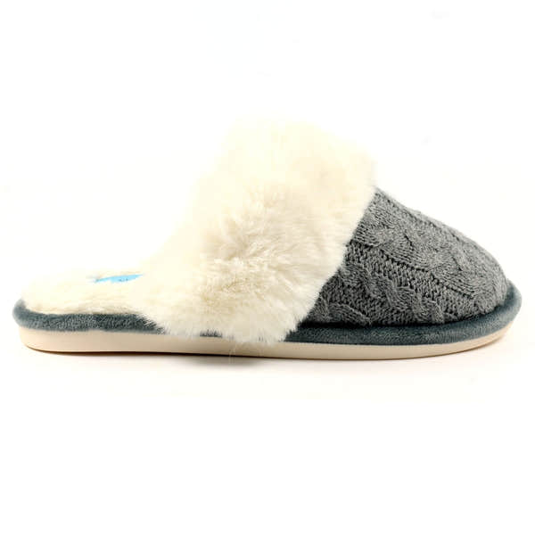 Lunar KLB038 Nika Ladies Grey Wool Slip On Slippers-elevate your sole