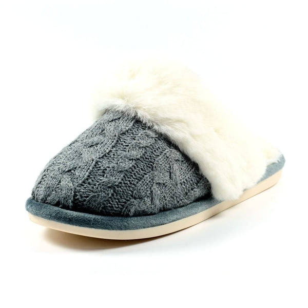 Lunar KLB038 Nika Ladies Grey Wool Slip On Slippers-elevate your sole