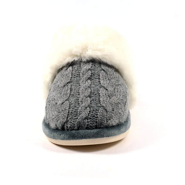 Lunar KLB038 Nika Ladies Grey Wool Slip On Slippers-elevate your sole