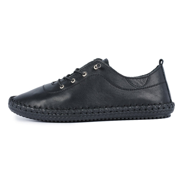 Lunar St Ives FLE030 Ladies Black Leather Elasticated Shoes-elevate your sole