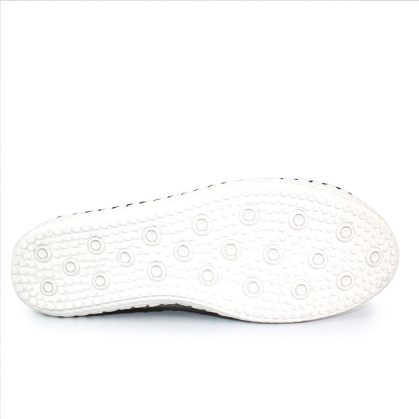 Lunar St Ives FLE030 Ladies Navy Leather Plimsoll Shoes - elevate your sole