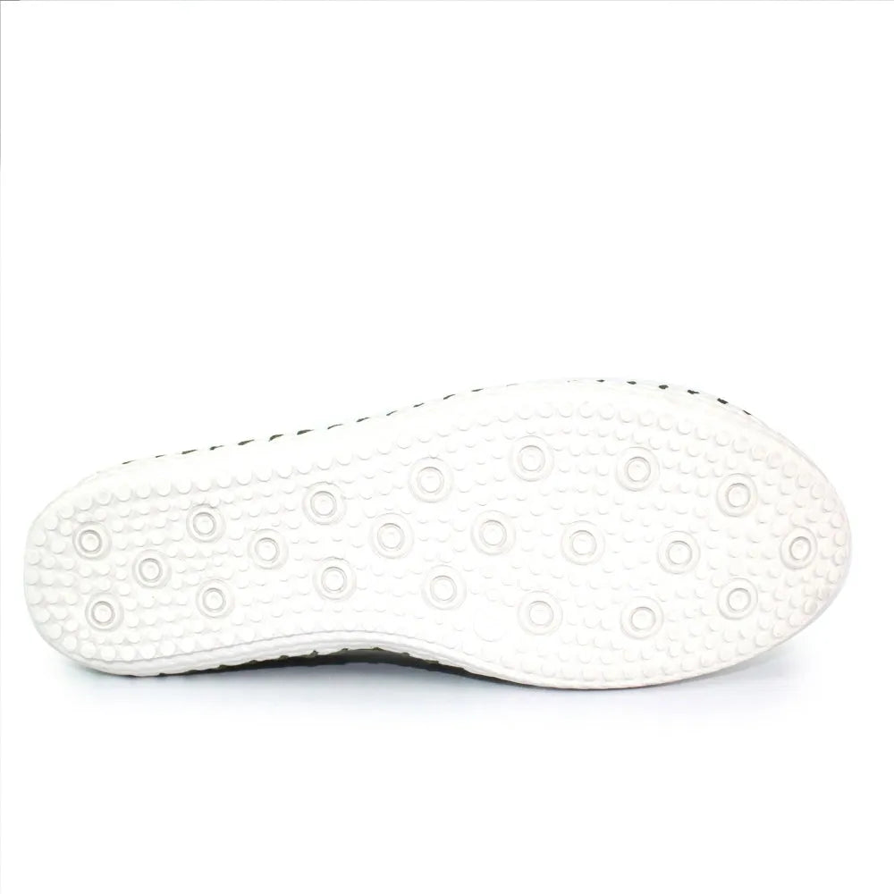 Lunar St Ives FLE030 Ladies White Leather Plimsoll Shoes-elevate your sole