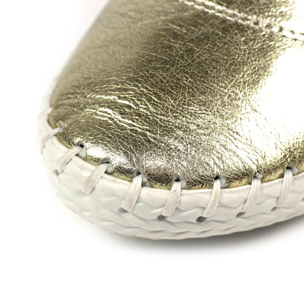 Lunar St Ives FLE044 Metallic Gold Ladies Leather Elasticated Shoes-elevate your sole