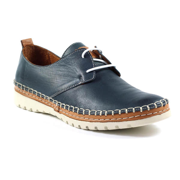 Lunar Swift FLB100 Ladies Navy Leather Lace Up Shoes-elevate your sole