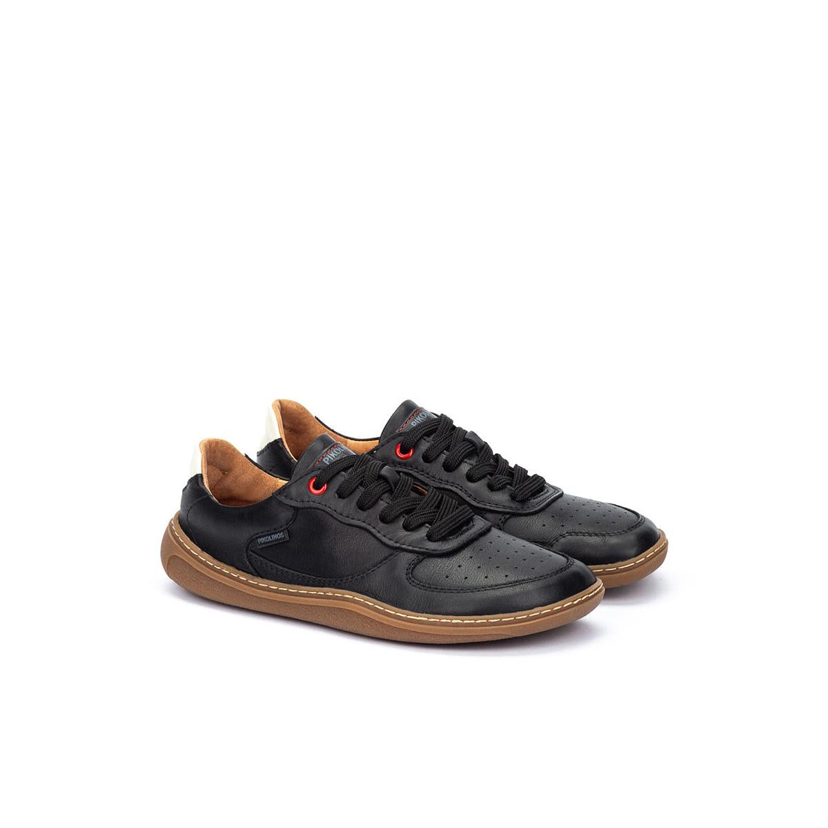 Pikolinos Aranjuez U9F-6363C1 Mens Spanish Black Leather Lace Up Trainers