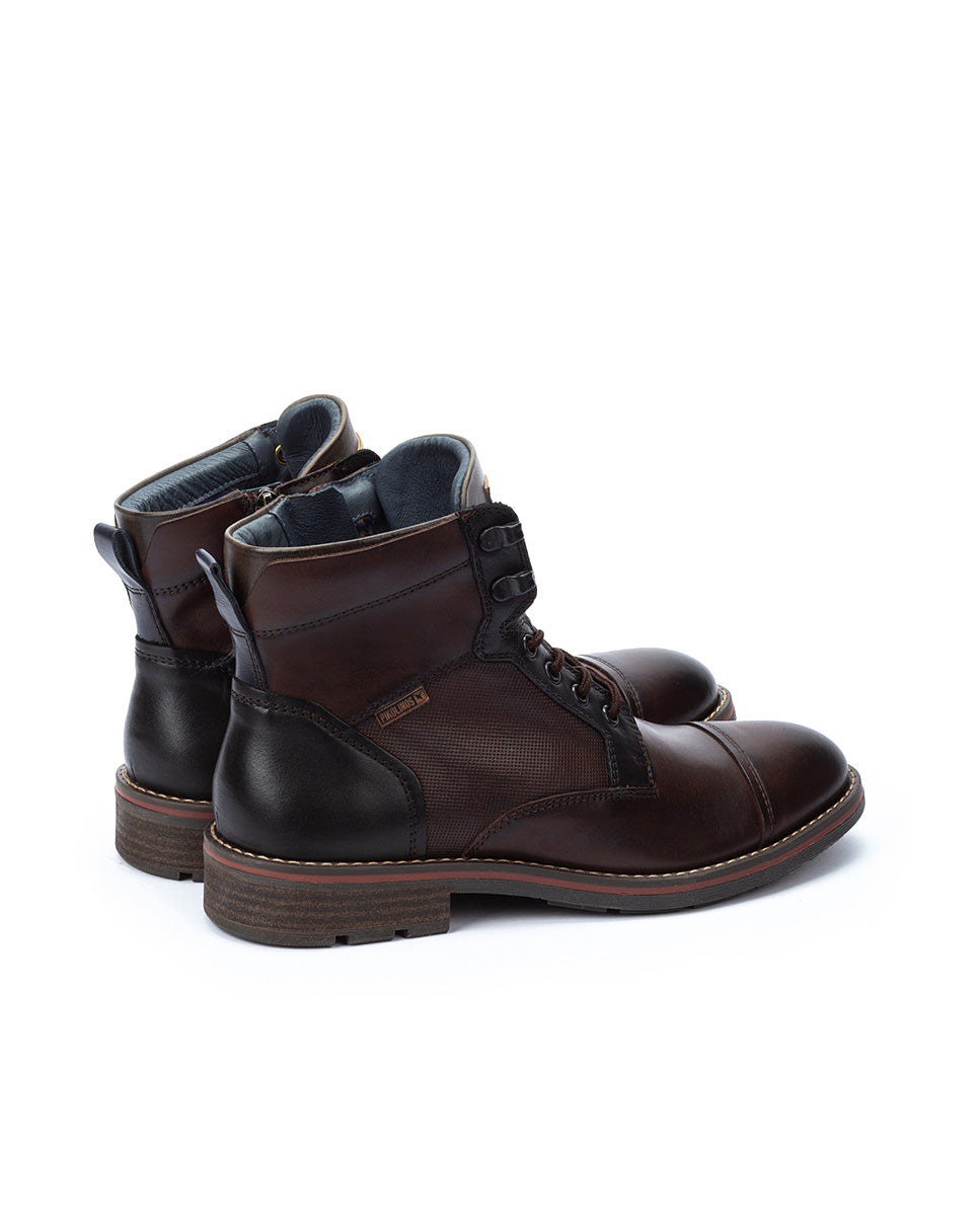 Pikolinos York M2M-8156C1 Mens Olmo Grey Leather Zip & Lace Ankle Boots
