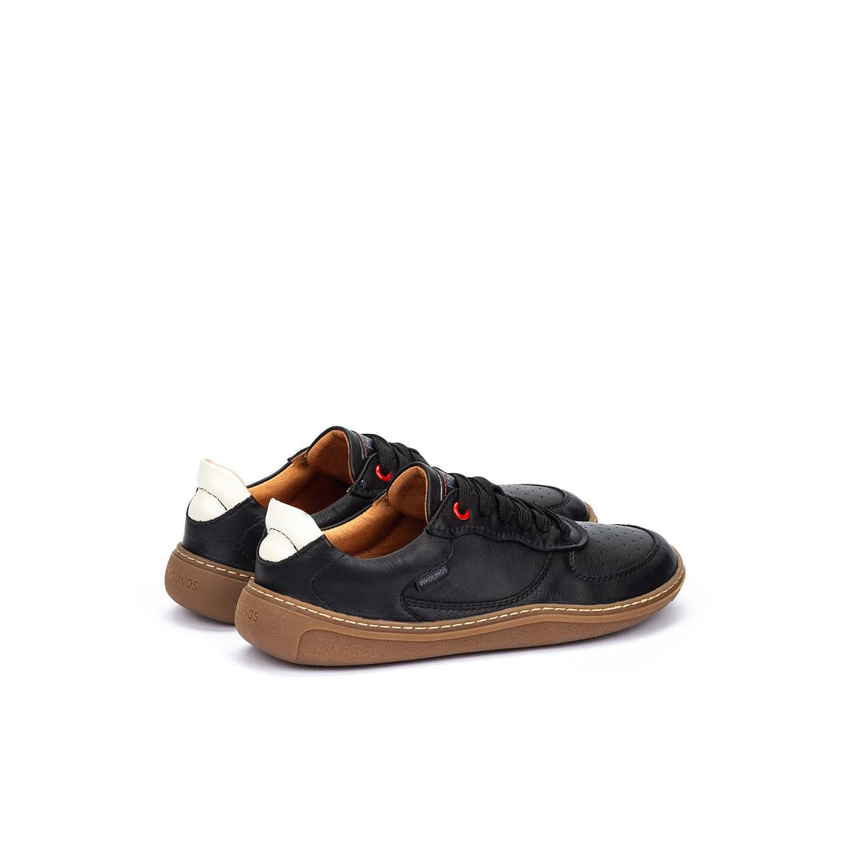 Pikolinos Aranjuez U9F-6363C1 Mens Spanish Black Leather Lace Up Trainers