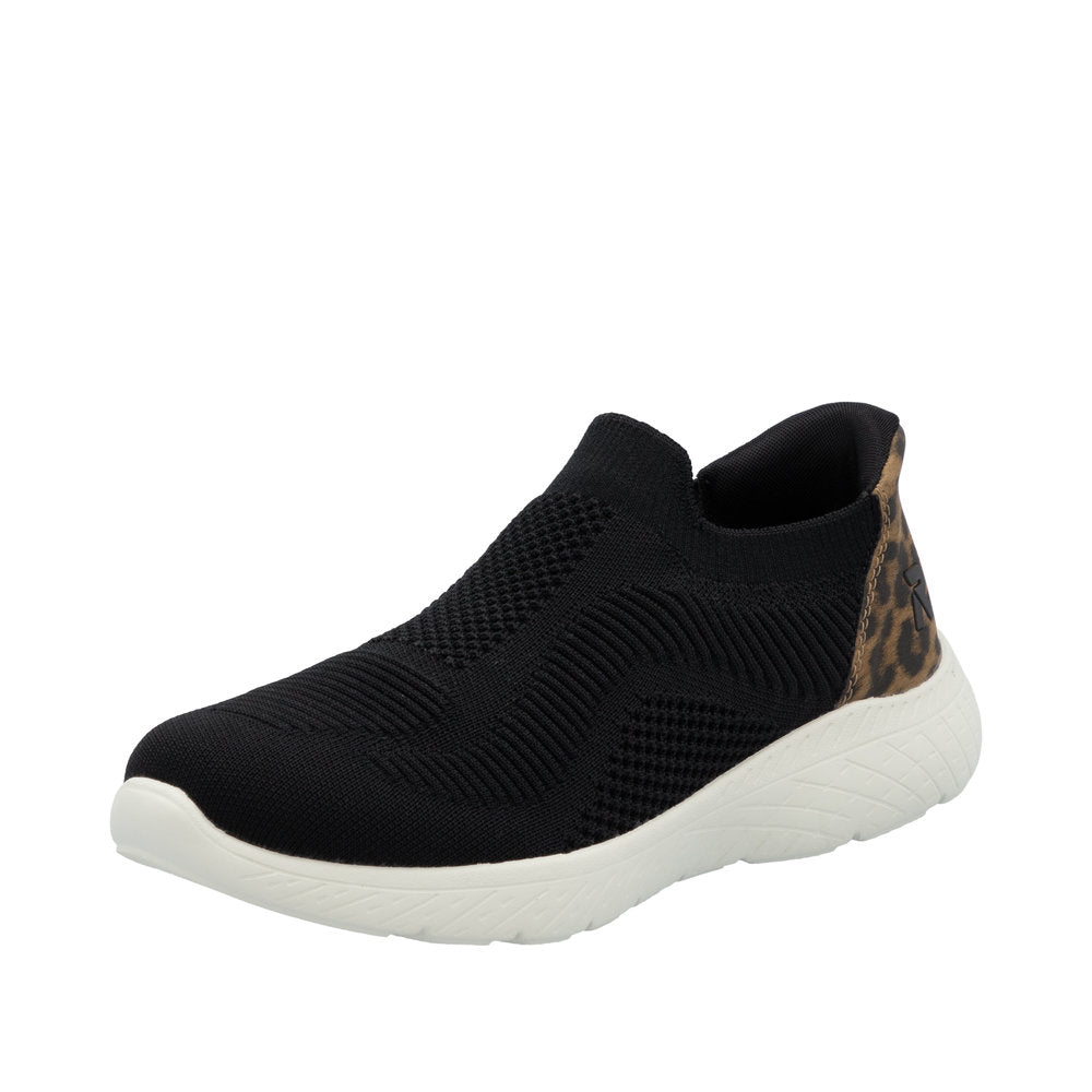Rieker M5072-01 Ready2Go Ladies Black Textile Slip On Trainers