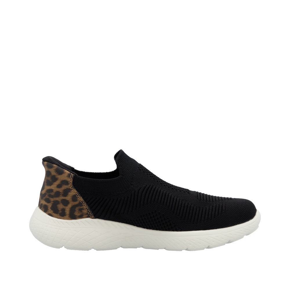 Rieker M5072-01 Ready2Go Ladies Black Textile Slip On Trainers