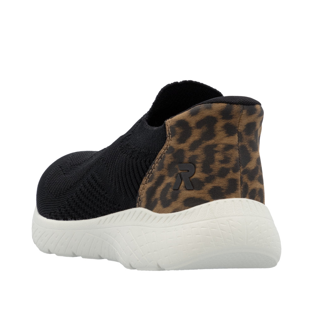 Rieker M5072-01 Ready2Go Ladies Black Textile Slip On Trainers