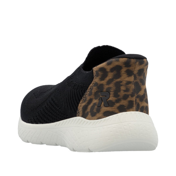 Rieker M5072-01 Ready2Go Ladies Black Textile Slip On Trainers