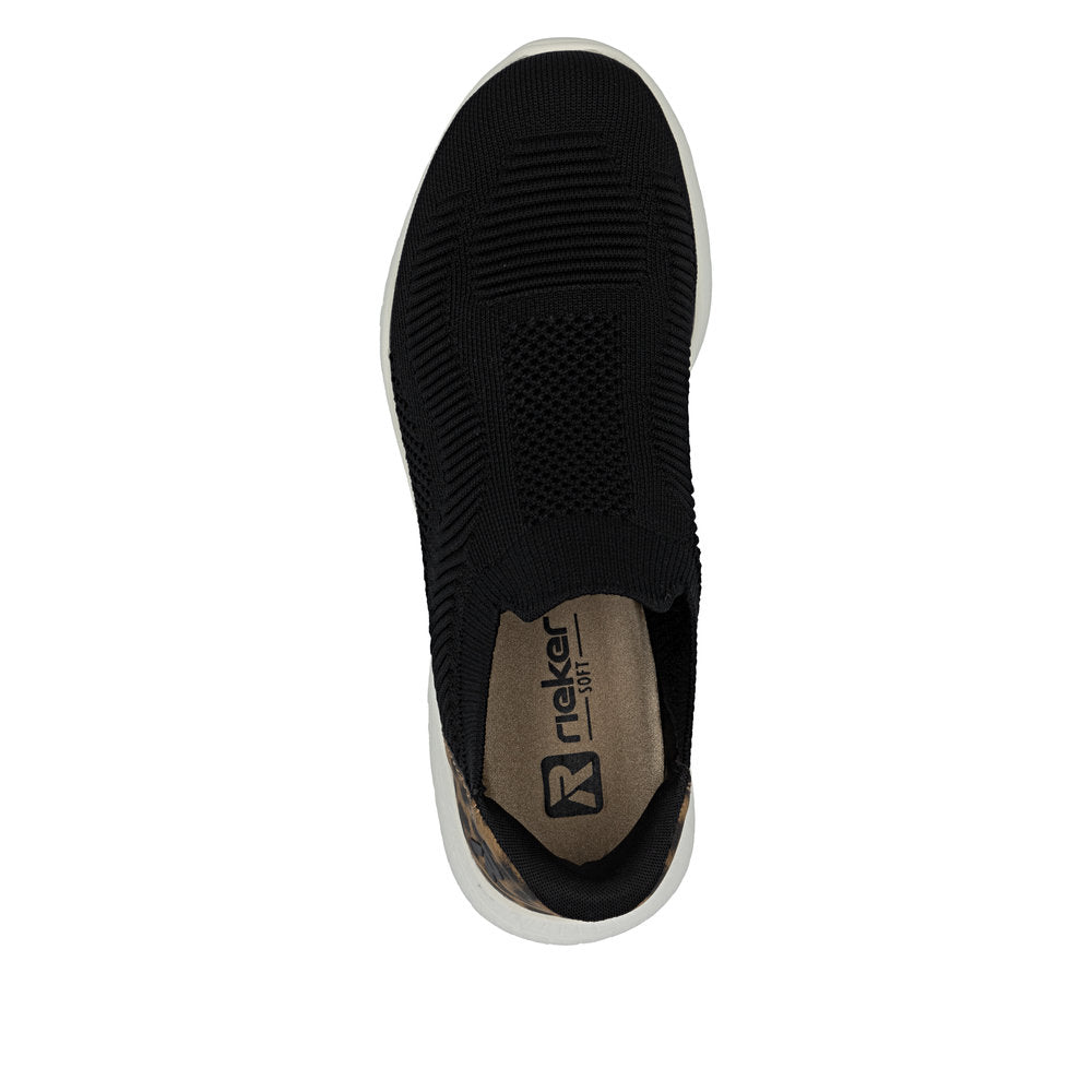 Rieker M5072-01 Ready2Go Ladies Black Textile Slip On Trainers