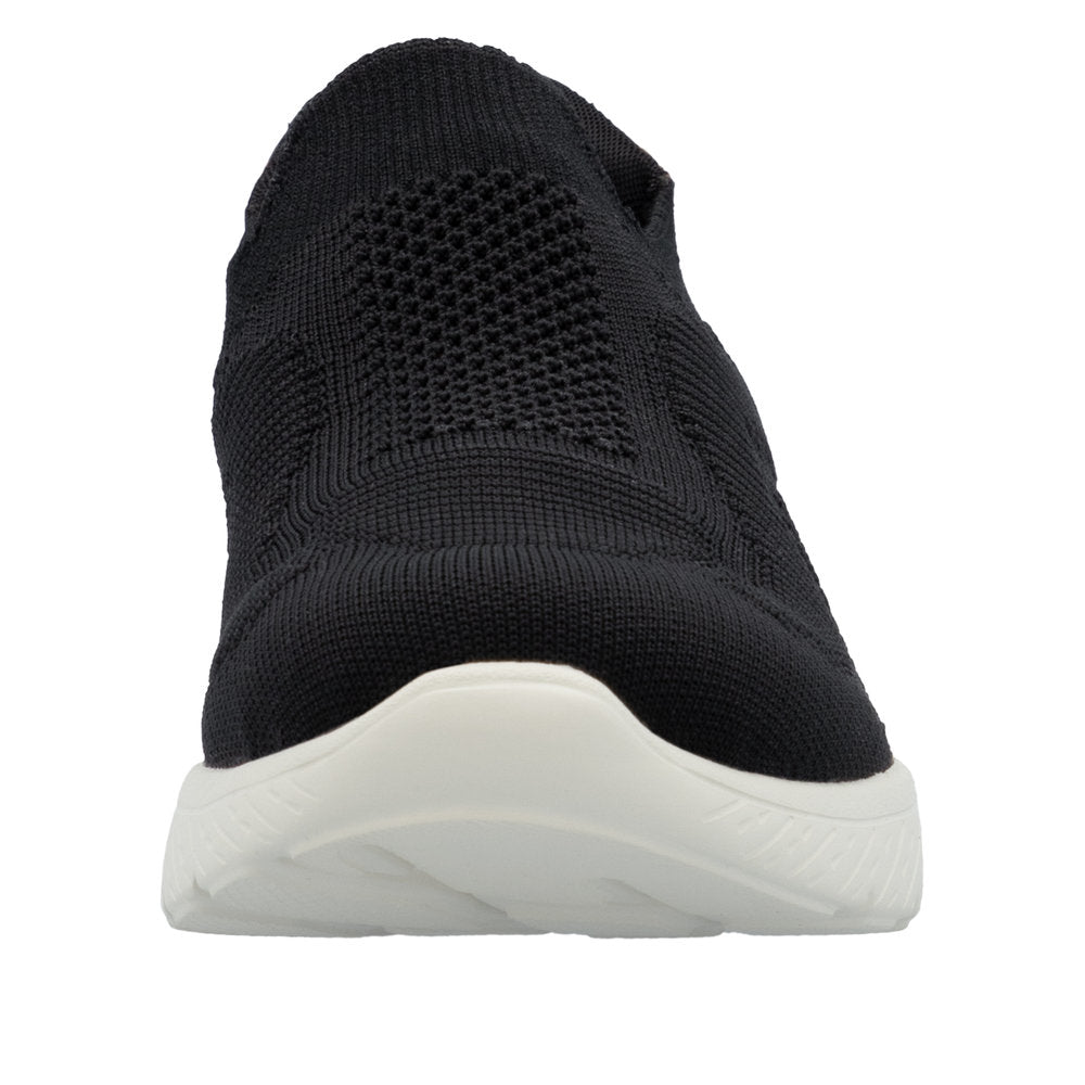 Rieker M5072-01 Ready2Go Ladies Black Textile Slip On Trainers