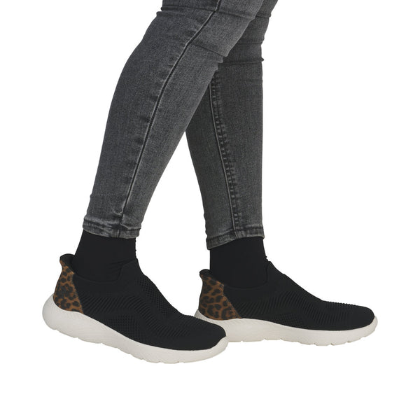 Rieker M5072-01 Ready2Go Ladies Black Textile Slip On Trainers