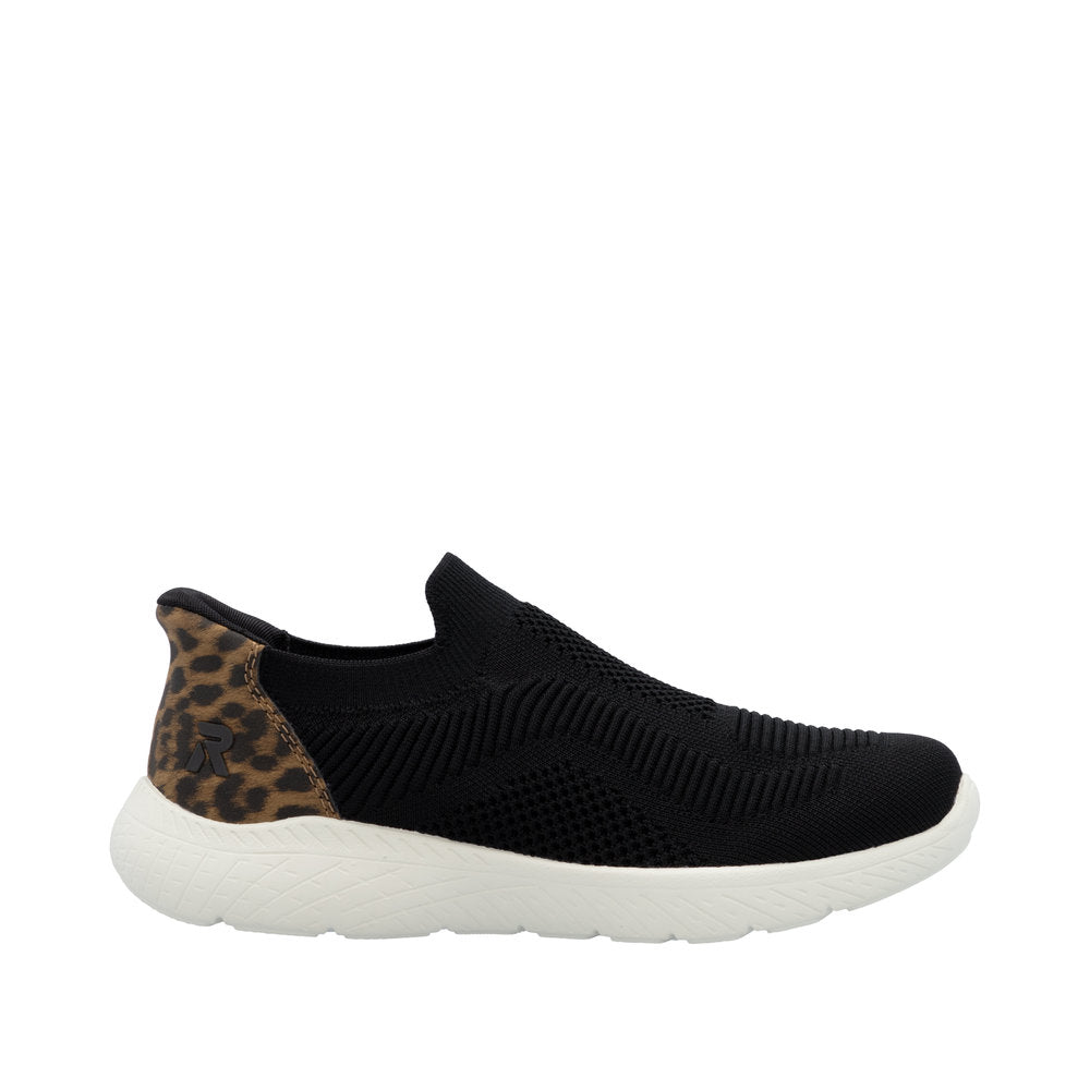 Rieker M5072-01 Ready2Go Ladies Black Textile Slip On Trainers