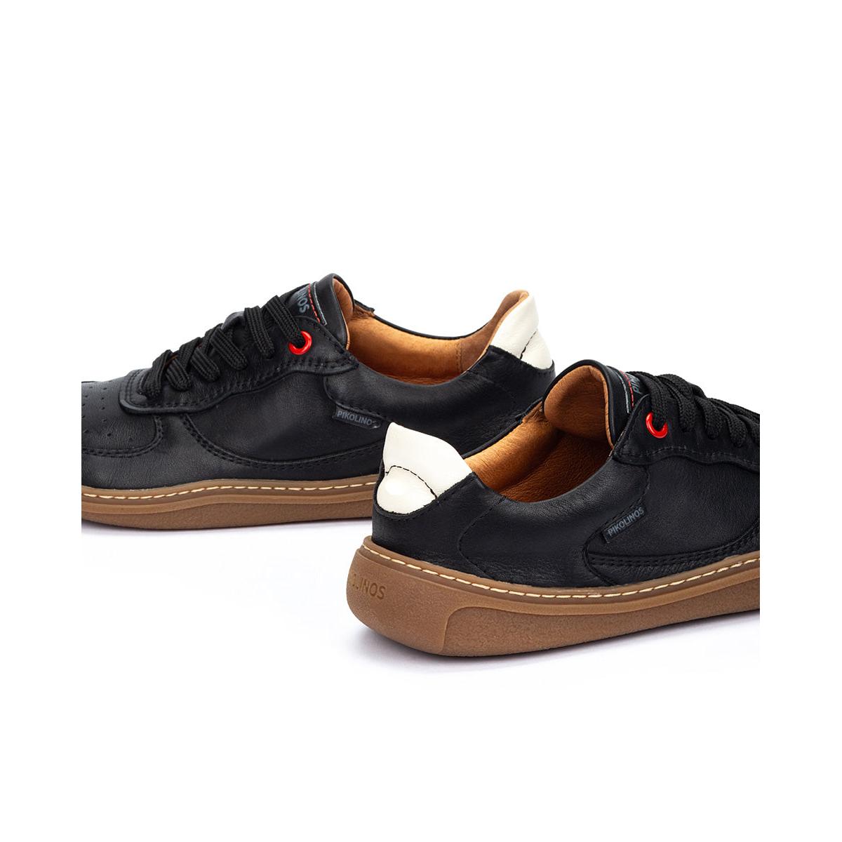 Pikolinos Aranjuez U9F-6363C1 Mens Spanish Black Leather Lace Up Trainers