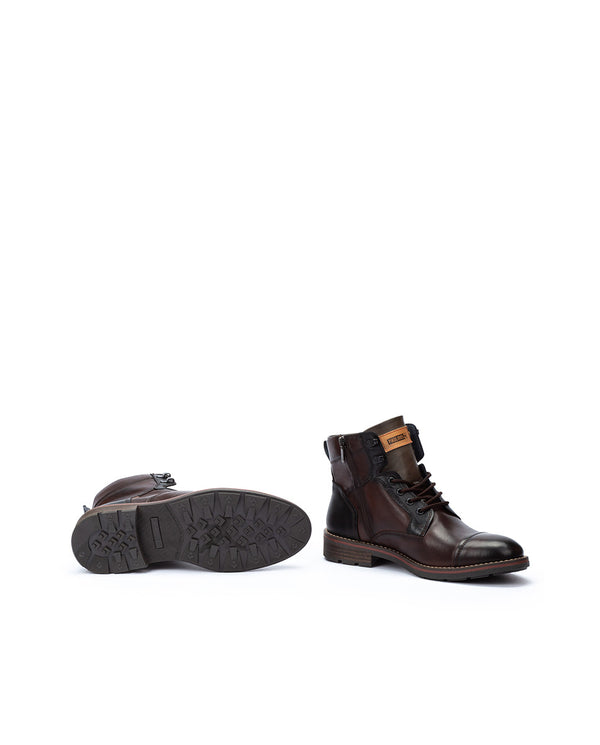 Pikolinos York M2M-8156C1 Mens Olmo Grey Leather Zip & Lace Ankle Boots
