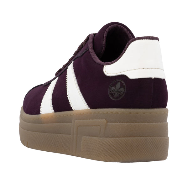 Rieker M7601-30 Ladies Purple Lace Up Trainers