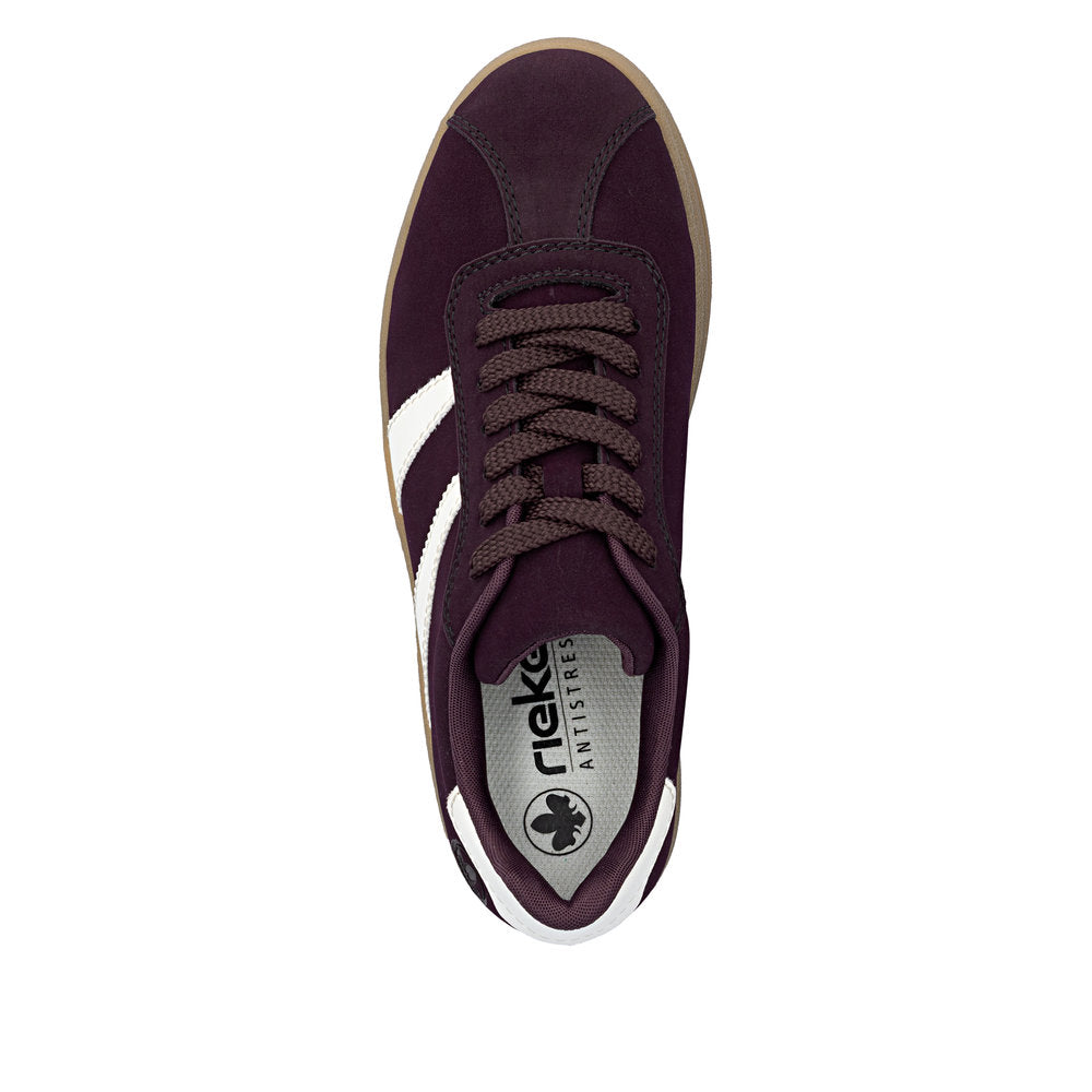 Rieker M7601-30 Ladies Purple Lace Up Trainers