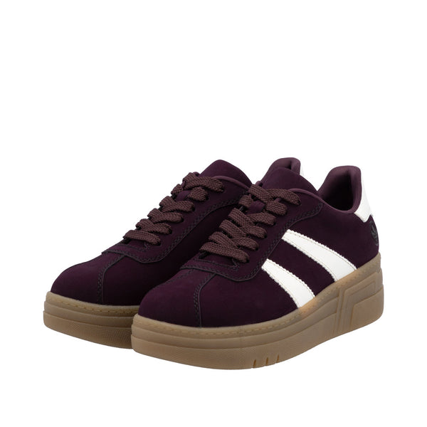 Rieker M7601-30 Ladies Purple Lace Up Trainers