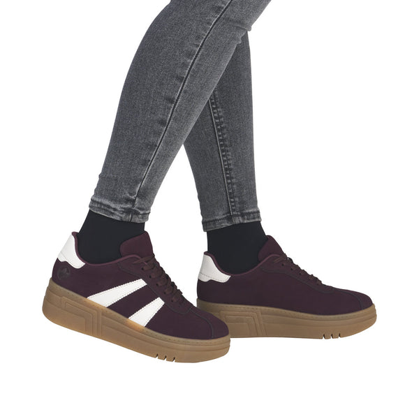 Rieker M7601-30 Ladies Purple Lace Up Trainers