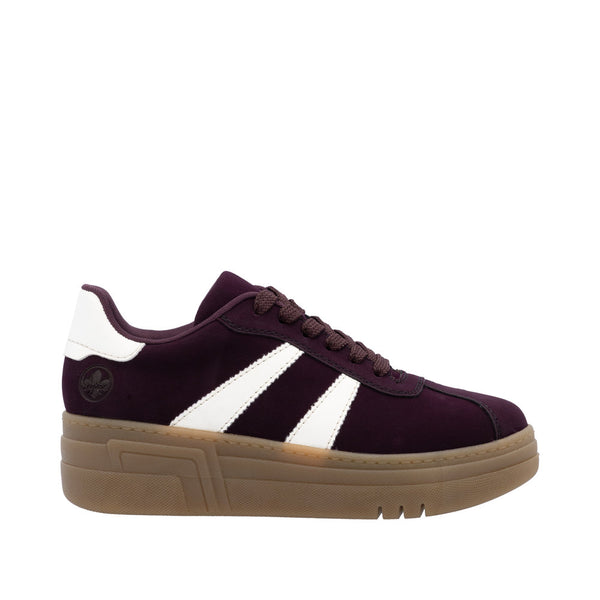 Rieker M7601-30 Ladies Purple Lace Up Trainers
