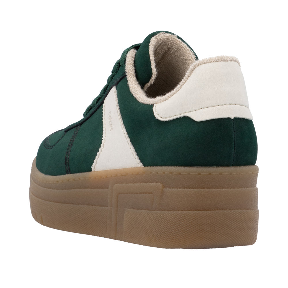 Rieker M7602-54 Ladies Green Lace Up Trainers
