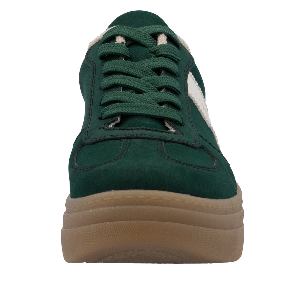 Rieker M7602-54 Ladies Green Lace Up Trainers