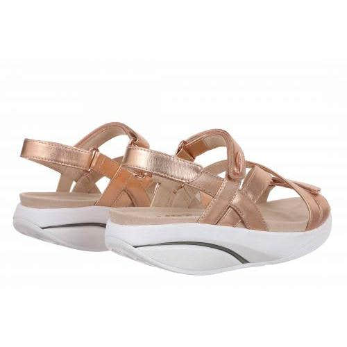MBT Kiburi Classic Ladies Rose Gold Leather Sandals with arch support and touch fastening, lightweight design and comfortable sole.