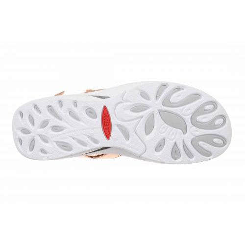 MBT Kiburi Classic Ladies Rose Gold Leather Sandals with arch support and touch fastening, featuring a white sole and stylish design.