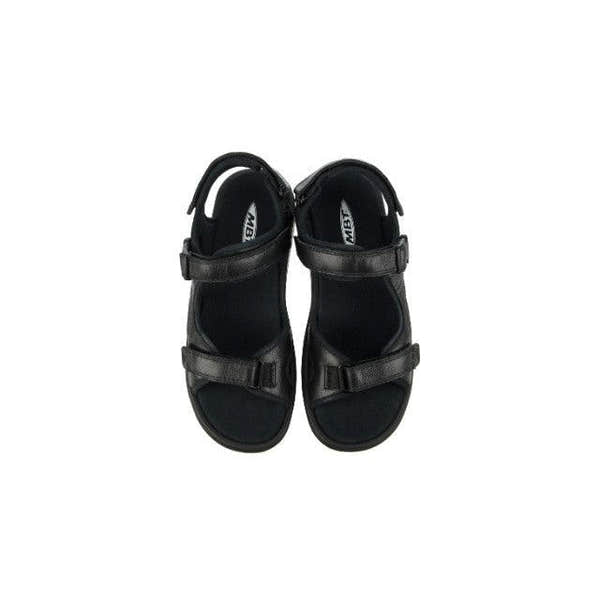 MBT Kisumu 3S Mens Black Leather Arch Support Touch Fastening Sandals-elevate your sole