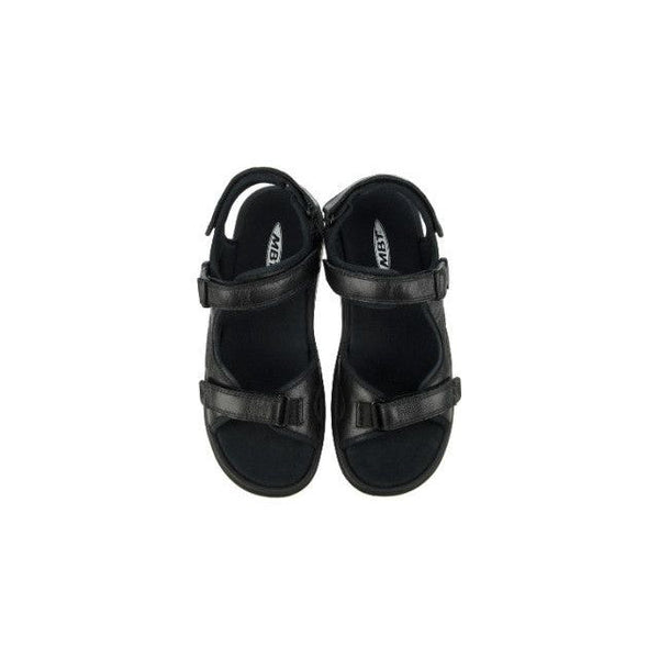 MBT Kisumu 3S Mens Black Leather Arch Support Touch Fastening Sandals-elevate your sole