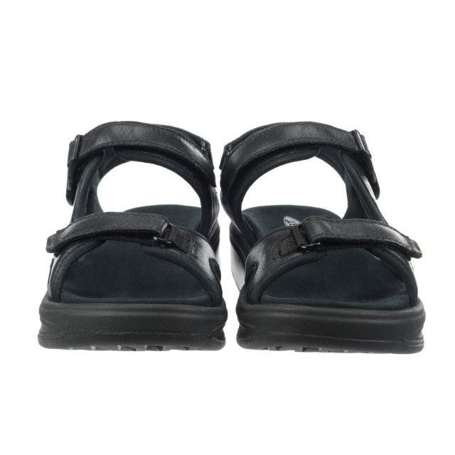 MBT Kisumu 3S Mens Black Leather Arch Support Touch Fastening Sandals-elevate your sole