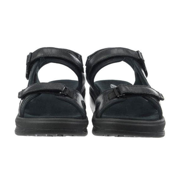 MBT Kisumu 3S Mens Black Leather Arch Support Touch Fastening Sandals-elevate your sole