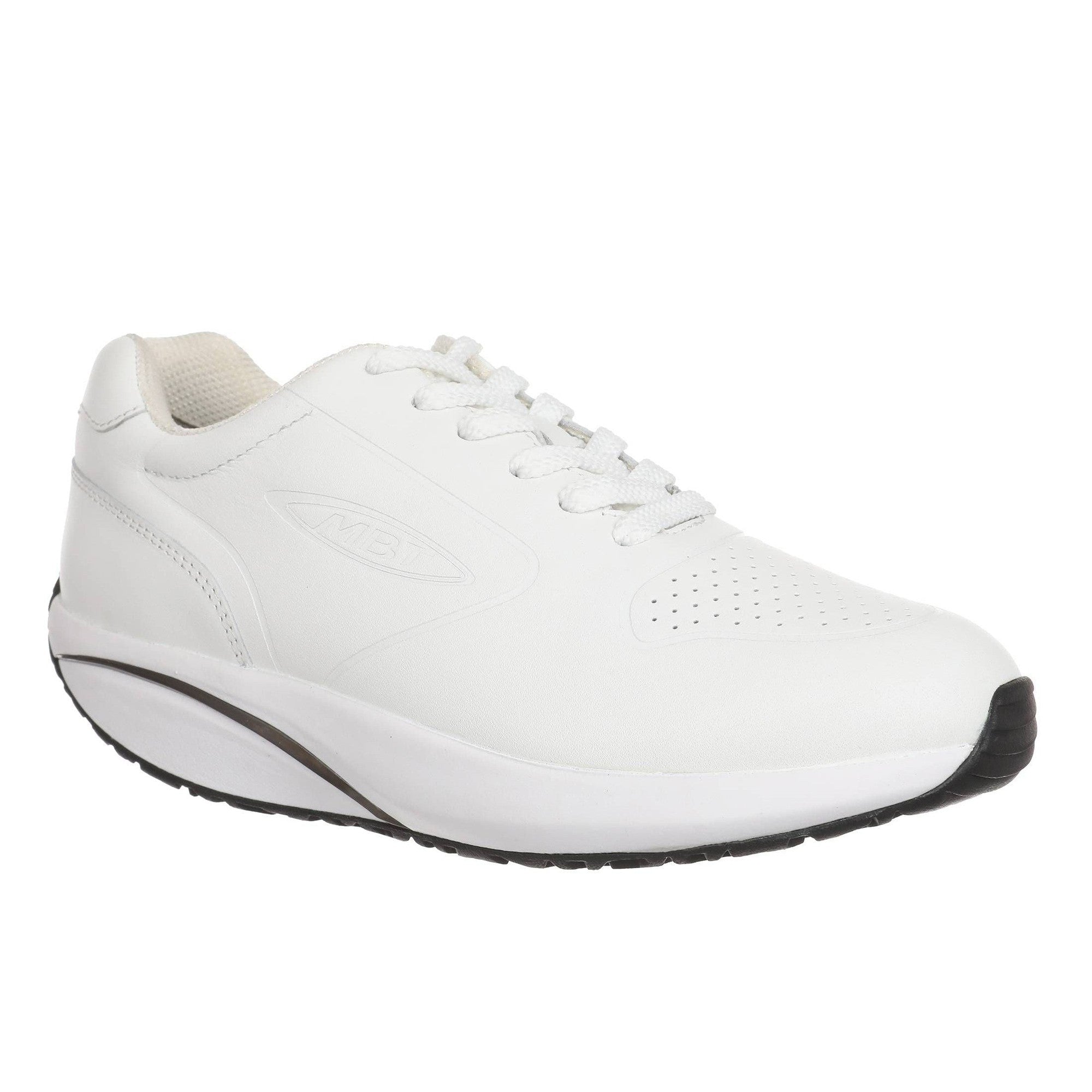 MBT MBT-1997 Ladies Winter White Leather Arch Support Lace Up Trainers-elevate your sole