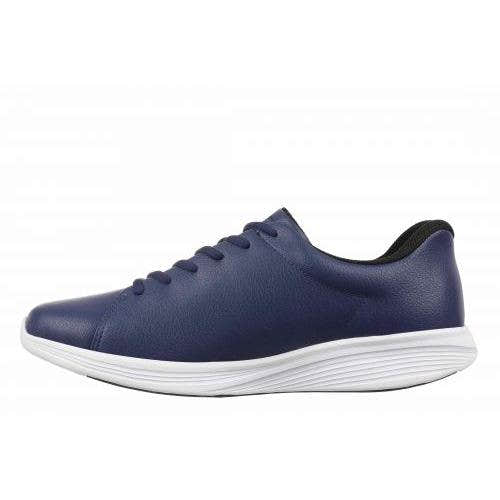 MBT SF-4000 men's navy lace-up trainers with arch support, synthetic upper, cushioned white sole, and sporty design.