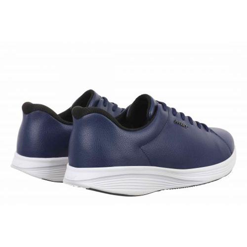 MBT SF-4000 men's navy lace-up trainers with arch support, synthetic leather upper, and white rubber soles.